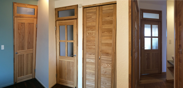 室内ドア リフォーム LOHAS material エントリーモデル 片開き戸枠 パイン 無垢 建具 即納 枠 自然素材 木製 ブラウン - 5