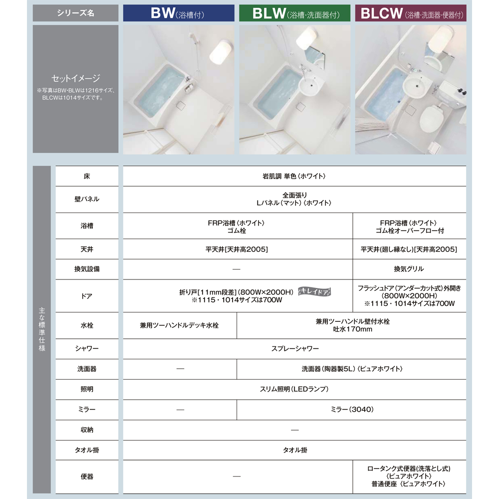 Lixil Bwシリーズ Bw Eタイプ 浴槽付き 1014サイズ 標準仕様 一般地