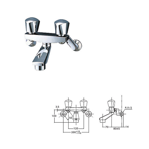 [TMH20-2A20] TOTO 浴室ふろ水栓 2ハンドルバス水栓 壁付けタイプ - 3