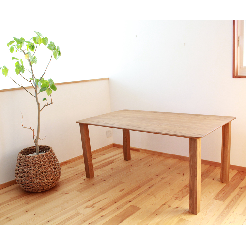 OK-DEPOT furniture 無垢セミオーダーテーブル Cract table（クラクトテーブル） W1500×H700×D900  天板27mm LOHAS OIL塗装 アッシュ/オーク
